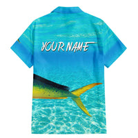 Mahi Mahi  Fishing Customize Name Family Matching Mermaid Dress and Hawaiian Shirt Underwater Blue Background in Tropical Ocean Scene - Wonder Print Shop
