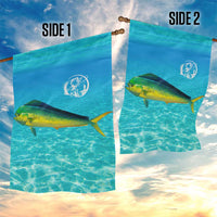 Mahi Mahi  Fishing Customize Name Garden Flag Underwater Blue Background in Tropical Ocean Scene - Wonder Print Shop