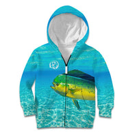 Mahi Mahi  Fishing Customize Name Kid Hoodie Underwater Blue Background in Tropical Ocean Scene - Wonder Print Shop
