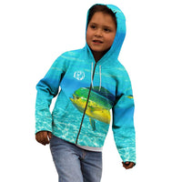 Mahi Mahi  Fishing Customize Name Kid Hoodie Underwater Blue Background in Tropical Ocean Scene - Wonder Print Shop