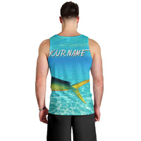 Mahi Mahi  Fishing Customize Name Men Tank Top Underwater Blue Background in Tropical Ocean Scene - Wonder Print Shop