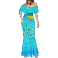 Mahi Mahi  Fishing Customize Name Mermaid Dress Underwater Blue Background in Tropical Ocean Scene - Wonder Print Shop