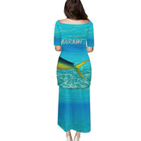 Mahi Mahi  Fishing Customize Name Puletasi Underwater Blue Background in Tropical Ocean Scene - Wonder Print Shop