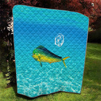 Mahi Mahi  Fishing Customize Name Quilt Underwater Blue Background in Tropical Ocean Scene - Wonder Print Shop