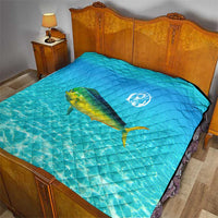 Mahi Mahi  Fishing Customize Name Quilt Underwater Blue Background in Tropical Ocean Scene - Wonder Print Shop