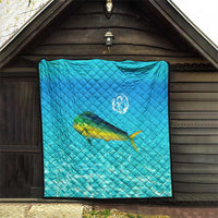 Mahi Mahi  Fishing Customize Name Quilt Underwater Blue Background in Tropical Ocean Scene - Wonder Print Shop