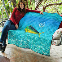 Mahi Mahi  Fishing Customize Name Quilt Underwater Blue Background in Tropical Ocean Scene - Wonder Print Shop