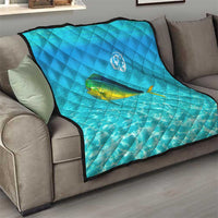 Mahi Mahi  Fishing Customize Name Quilt Underwater Blue Background in Tropical Ocean Scene - Wonder Print Shop