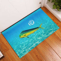 Mahi Mahi  Fishing Customize Name Rubber Doormat Underwater Blue Background in Tropical Ocean Scene - Wonder Print Shop
