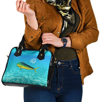 Mahi Mahi Fishing Customize Name Shoulder Handbag Underwater Blue Background in Tropical Ocean Scene - Wonder Print Shop