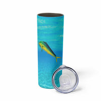 Mahi Mahi  Fishing Customize Name Skinny Tumbler Underwater Blue Background in Tropical Ocean Scene - Wonder Print Shop