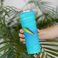 Mahi Mahi  Fishing Customize Name Skinny Tumbler Underwater Blue Background in Tropical Ocean Scene - Wonder Print Shop