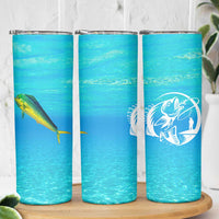 Mahi Mahi  Fishing Customize Name Skinny Tumbler Underwater Blue Background in Tropical Ocean Scene - Wonder Print Shop