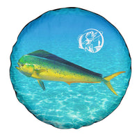 Mahi Mahi  Fishing Customize Name Spare Tire Cover Underwater Blue Background in Tropical Ocean Scene - Wonder Print Shop