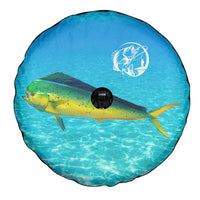 Mahi Mahi  Fishing Customize Name Spare Tire Cover Underwater Blue Background in Tropical Ocean Scene - Wonder Print Shop