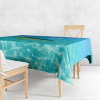 Mahi Mahi Fishing Customize Name Tablecloth Underwater Blue Background in Tropical Ocean Scene - Wonder Print Shop