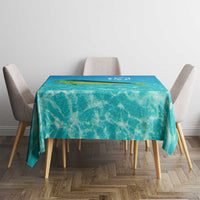 Mahi Mahi Fishing Customize Name Tablecloth Underwater Blue Background in Tropical Ocean Scene - Wonder Print Shop