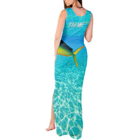 Mahi Mahi  Fishing Customize Name Tank Maxi Dress Underwater Blue Background in Tropical Ocean Scene - Wonder Print Shop