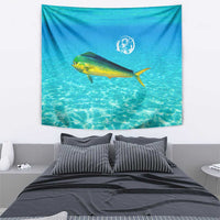 Mahi Mahi  Fishing Customize Name Tapestry Underwater Blue Background in Tropical Ocean Scene - Wonder Print Shop