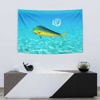 Mahi Mahi  Fishing Customize Name Tapestry Underwater Blue Background in Tropical Ocean Scene - Wonder Print Shop