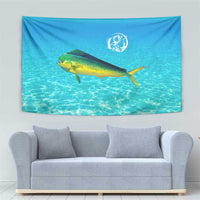 Mahi Mahi  Fishing Customize Name Tapestry Underwater Blue Background in Tropical Ocean Scene - Wonder Print Shop