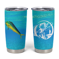 Mahi Mahi  Fishing Customize Name Tumbler Cup Underwater Blue Background in Tropical Ocean Scene - Wonder Print Shop