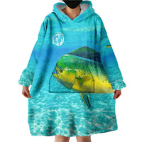 Mahi Mahi  Fishing Customize Name Wearable Blanket Hoodie Underwater Blue Background in Tropical Ocean Scene - Wonder Print Shop