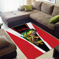 Bass Fishing Personalized Area Rug Bold Red and Black Lightning Pattern and Honeycomb Background - Wonder Print Shop