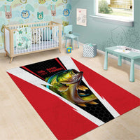 Bass Fishing Personalized Area Rug Bold Red and Black Lightning Pattern and Honeycomb Background - Wonder Print Shop