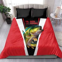 Bass Fishing Personalized Bedding Set Bold Red and Black Lightning Pattern and Honeycomb Background - Wonder Print Shop