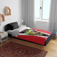 Bass Fishing Personalized Bedding Set Bold Red and Black Lightning Pattern and Honeycomb Background - Wonder Print Shop