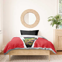 Bass Fishing Personalized Bedding Set Bold Red and Black Lightning Pattern and Honeycomb Background - Wonder Print Shop