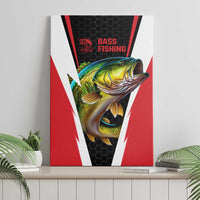 Bass Fishing Personalized Canvas Wall Art Bold Red and Black Lightning Pattern and Honeycomb Background - Wonder Print Shop