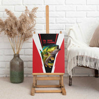 Bass Fishing Personalized Canvas Wall Art Bold Red and Black Lightning Pattern and Honeycomb Background - Wonder Print Shop