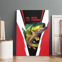 Bass Fishing Personalized Canvas Wall Art Bold Red and Black Lightning Pattern and Honeycomb Background - Wonder Print Shop