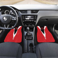 Bass Fishing Personalized Car Mats Bold Red and Black Lightning Pattern and Honeycomb Background - Wonder Print Shop