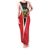 Bass Fishing Personalized Family Matching Tank Maxi Dress and Hawaiian Shirt Bold Red and Black Lightning Pattern and Honeycomb Background - Wonder Print Shop