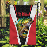 Bass Fishing Personalized Garden Flag Bold Red and Black Lightning Pattern and Honeycomb Background - Wonder Print Shop