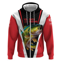Bass Fishing Personalized Hoodie Bold Red and Black Lightning Pattern and Honeycomb Background - Wonder Print Shop