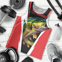 Bass Fishing Personalized Men Tank Top Bold Red and Black Lightning Pattern and Honeycomb Background - Wonder Print Shop