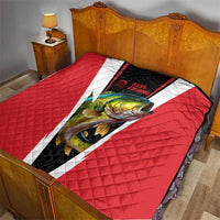 Bass Fishing Personalized Quilt Bold Red and Black Lightning Pattern and Honeycomb Background - Wonder Print Shop