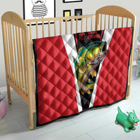 Bass Fishing Personalized Quilt Bold Red and Black Lightning Pattern and Honeycomb Background - Wonder Print Shop