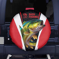 Bass Fishing Personalized Spare Tire Cover Bold Red and Black Lightning Pattern and Honeycomb Background - Wonder Print Shop