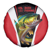 Bass Fishing Personalized Spare Tire Cover Bold Red and Black Lightning Pattern and Honeycomb Background - Wonder Print Shop