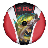 Bass Fishing Personalized Spare Tire Cover Bold Red and Black Lightning Pattern and Honeycomb Background - Wonder Print Shop