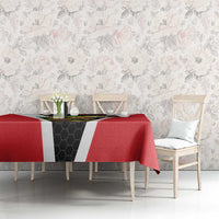 Bass Fishing Personalized Tablecloth Bold Red and Black Lightning Pattern and Honeycomb Background - Wonder Print Shop