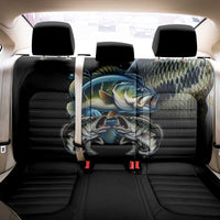 Largemouth Bass Fishing Scale Customize Name Back Car Seat Cover Aggressive Bass Scaled Texture and Black Sporty - Wonder Print Shop