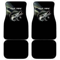 Largemouth Bass Fishing Scale Customize Name Car Mats Aggressive Bass Scaled Texture and Black Sporty - Wonder Print Shop