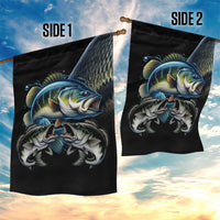 Largemouth Bass Fishing Scale Customize Name Garden Flag Aggressive Bass Scaled Texture and Black Sporty - Wonder Print Shop