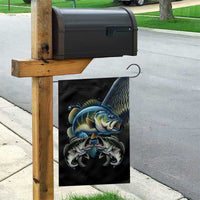 Largemouth Bass Fishing Scale Customize Name Garden Flag Aggressive Bass Scaled Texture and Black Sporty - Wonder Print Shop